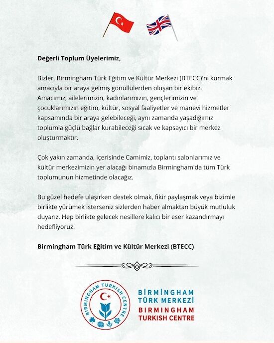 Birmingham’da Türk Eğitim Ve Kültür Merkezi