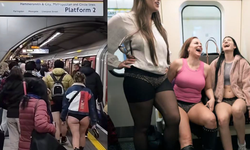 Londra'da Underground ve trenler Pantolonsuz